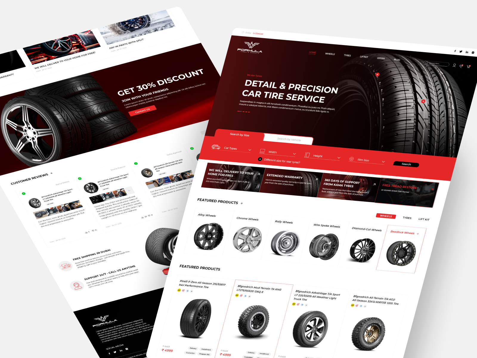 Formula Wheels — Car Tires & Wheels eCommerce UI project preview